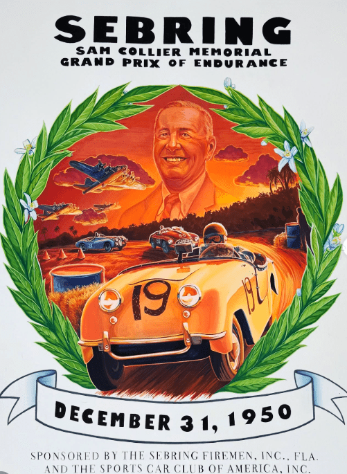 6h Sebring 1950 poster